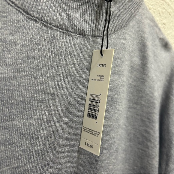 T Tahari Grey Women's Mock Neck Zipper Back Sweater NWT 1X - Picture 3 of 7